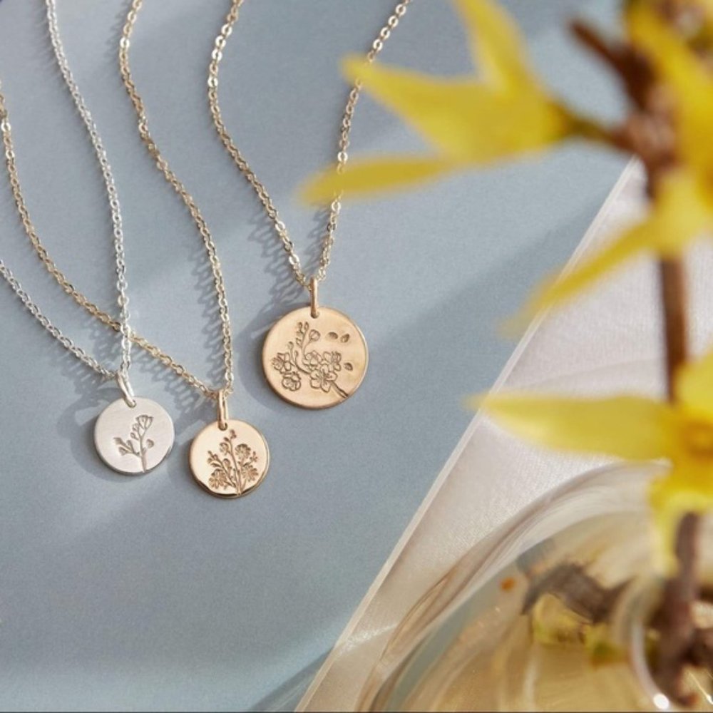 Cherry Blossom March Flower Japanese Necklace - Picture 4 of 15